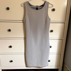Forever 21 Black and White Striped Sleeveless Bodycon Dress
